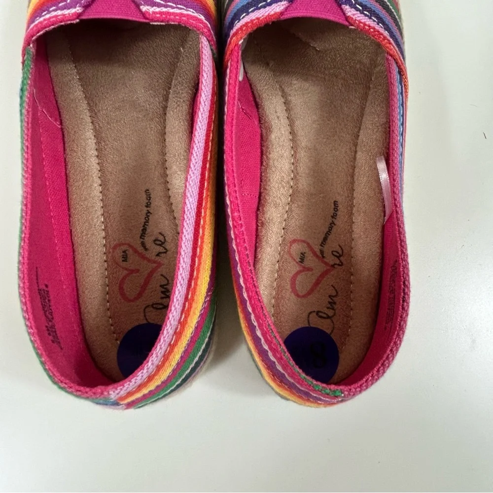 Nwot MIA Amore with Memory Foam Armanda Multi Colored Serape Stripe Espa… - Picture 8 of 8